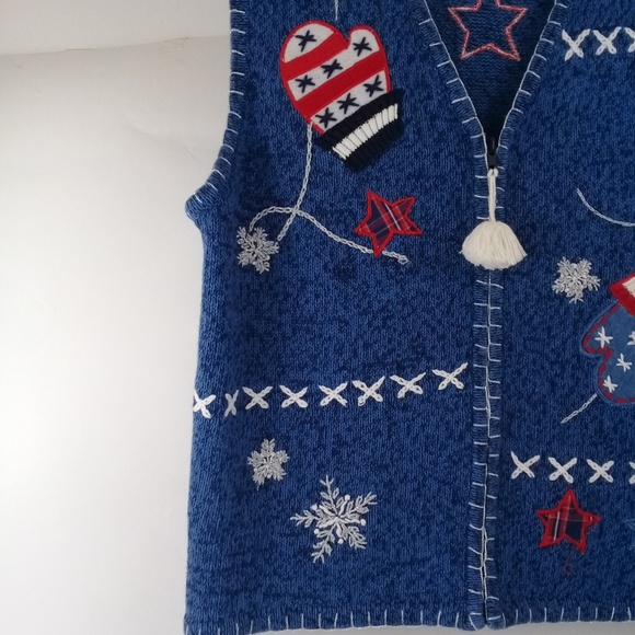 Bundle "3 x $20" ONE RESOURCE Womens Blue Vest Embellished Full Zip Xl - Picture 4 of 8